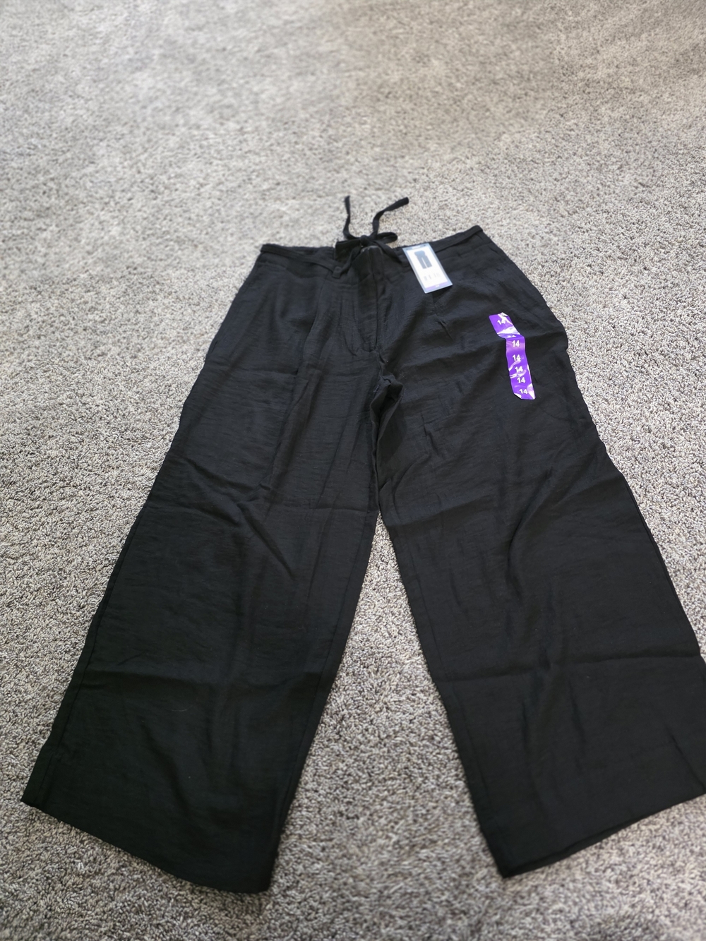 DKNY Kids Black Wide-Leg Drawstring Pants
